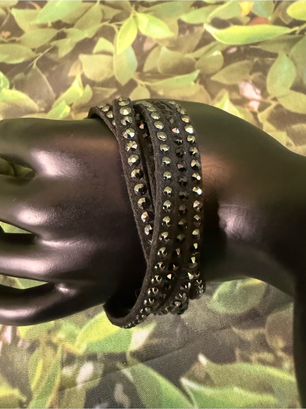 Swarovski Crystal Black Studded Wrap Bracelet - Picture 7 of 10